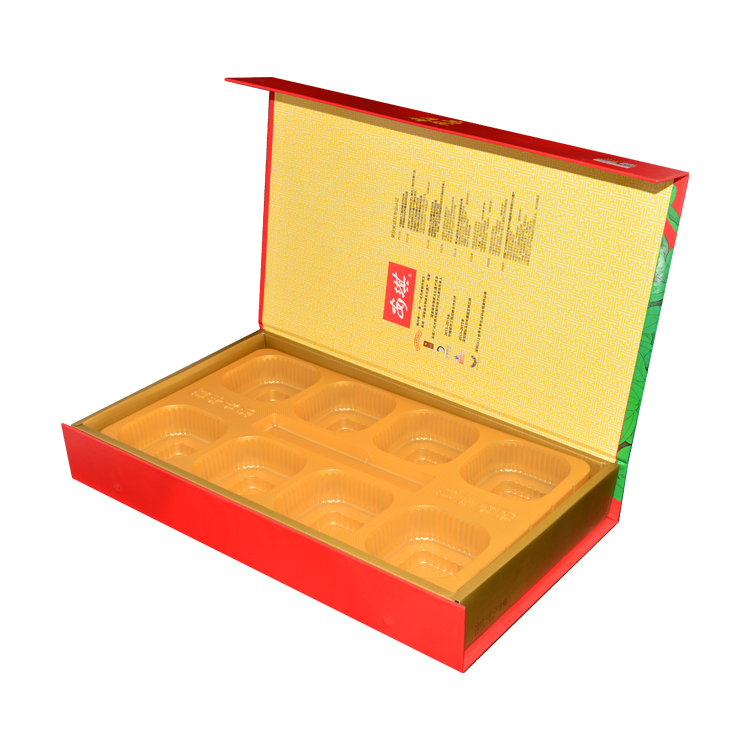  Custom Luxury Fancy Paper Magnetic Cardboard Gift Box for Mooncake Packaging With Plastic Insert  