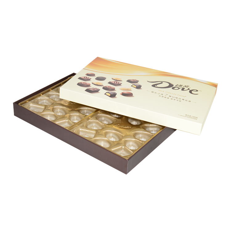 Custom Cardboard Gift Boxes with Lids Lid and Base Gift Box Chocolate Packaging Box With Plastic Insert  