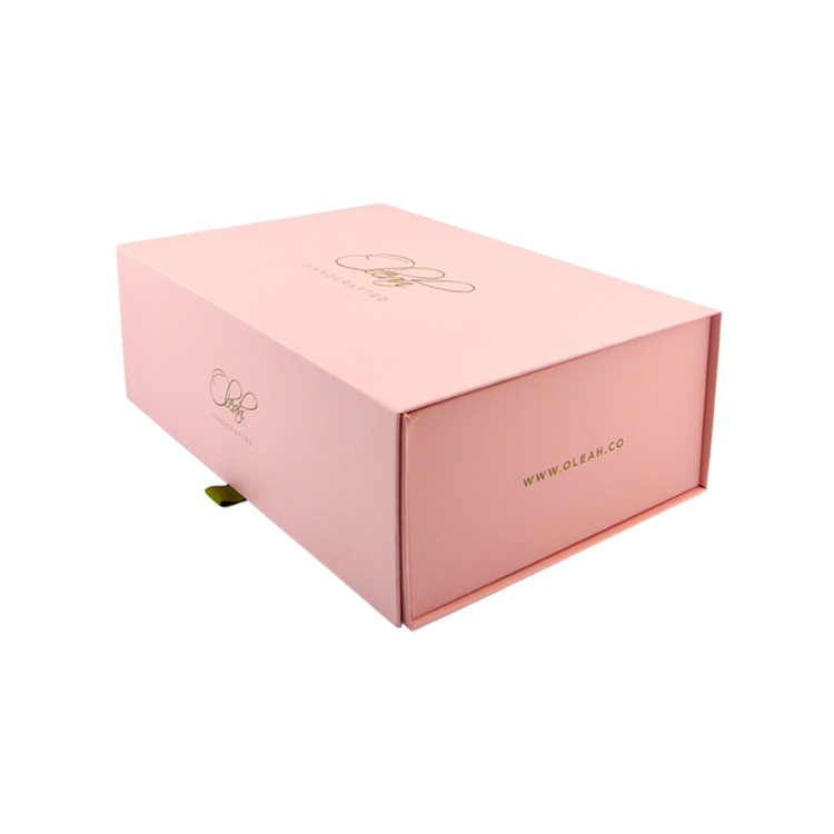 High-End Foldable Magnetic Pink Rigid Cardboard Paper Packaging Gift Box With Ribbon For High Heel