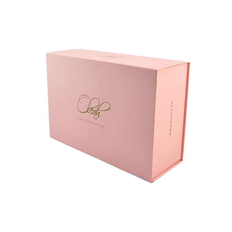 High-End Foldable Magnetic Pink Rigid Cardboard Paper Packaging Gift Box With Ribbon For High Heel  