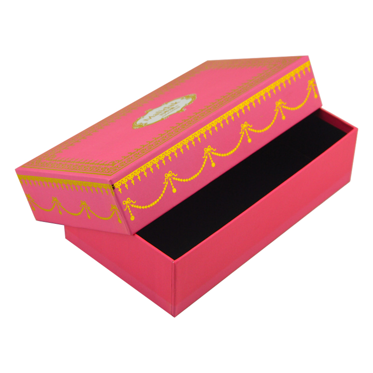 Dongguan Factory Luxury Handmade Fancy Paper Top And Bottom Style Gift Packaging Box With Gold Foiled Patterns  