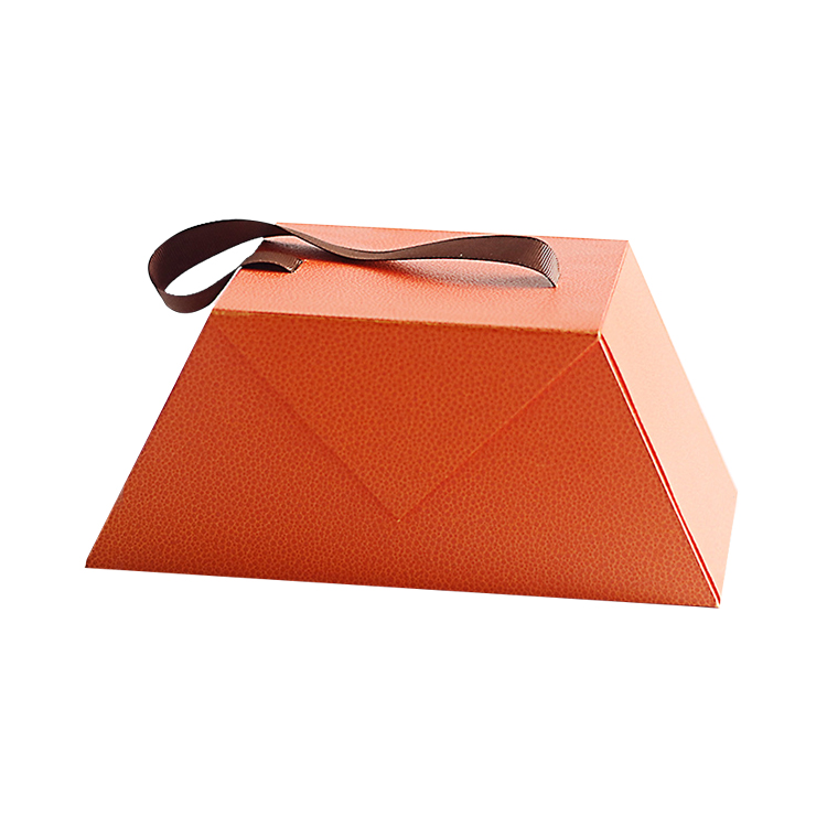 3 Layers Sliding Empty Food Grade Luxury PU Leather Gift Packaging Box For Chocolate With Silk Ribbon  