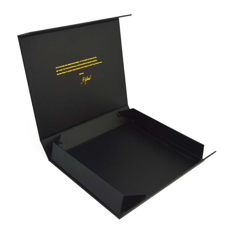 Wholesales Gold Foiled Logo Collapsible Magnetic Paper Rigid Folding Gift Box For Apparel From Guangzhou