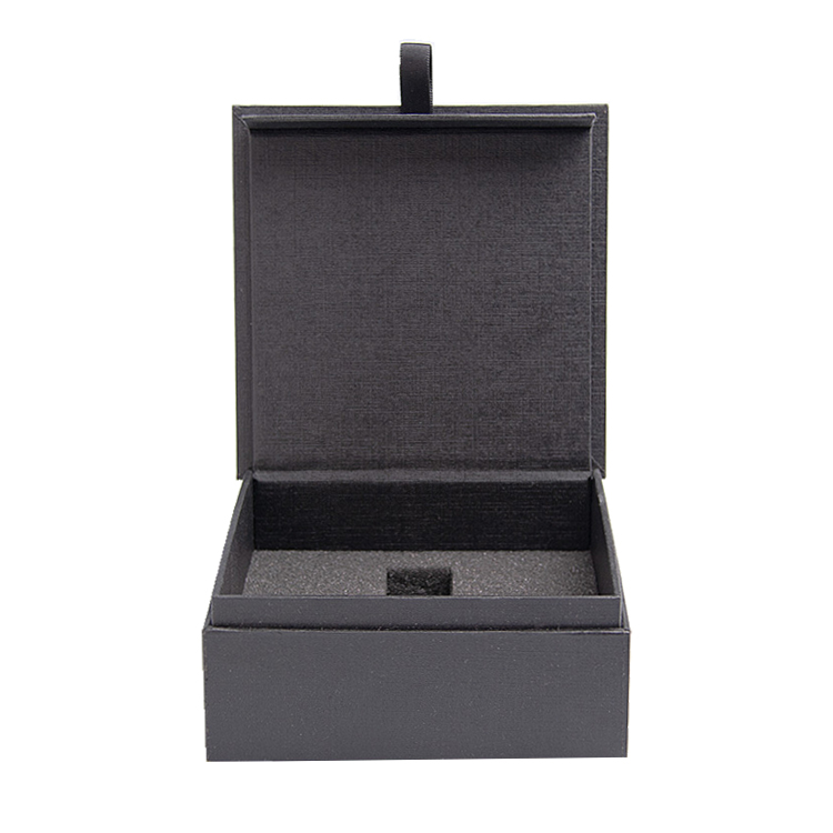 Shenzhen Wholesales Matte Black Textured Fancy Paper Packaging Gift Box With Magnetic Lid With Foam Insert