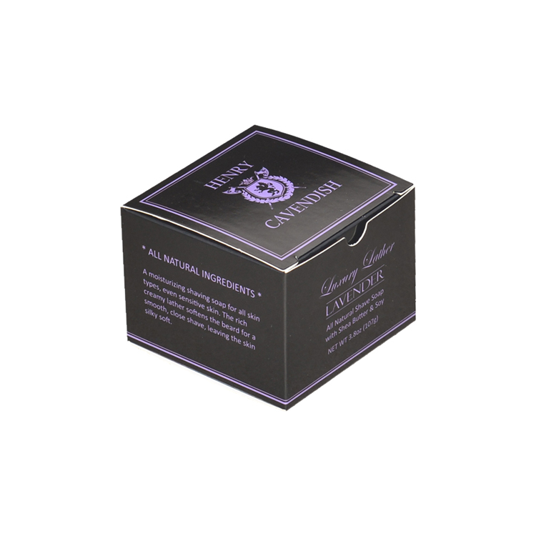  Shenzhen Cheap Custom Glossy Cardboard Folding Carton Box For Shave Soap With Spot UV logo  