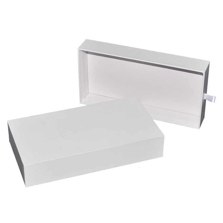  Customized Handmade Luxury Paper Drawer Gift Box for Wallets with Debossed Logo and Silk Handle  