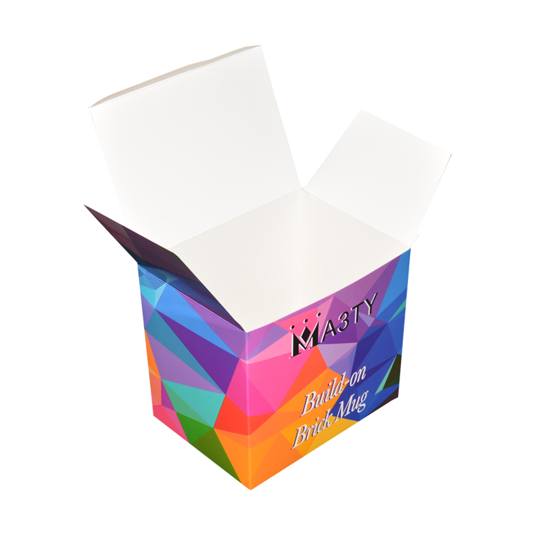 Factory Custom Coloured Ecofriendly Small Square Cardboard Paper Packaging Boxes for Coffee Mugs  
