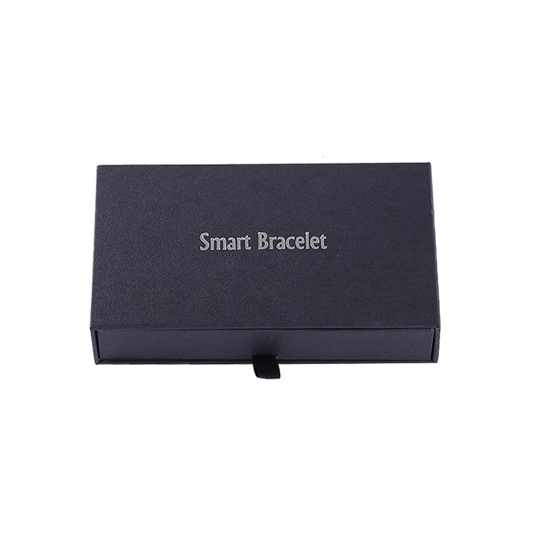  ​Custom Luxury Fancy Cardboard Paper Sliding Drawer Packaging Box for Bracelet with Silver Foiled Logo​  