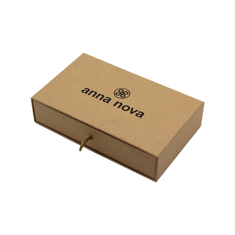  Luxury Custom Accessories Packaging Kraft Rigid Paper Sliding Drawer Gift Box with Silk Ribbon  
