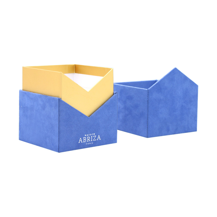  Custom Design Velvet Paper Luxury Packaging Perfume Gift Box with EVA Holder and Silver Foiled Logo  