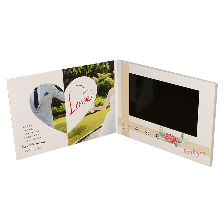 New Arrival 2GB Memory HD 7 Inch Paper Card LCD Screen Video Brochure for Wedding Invitations