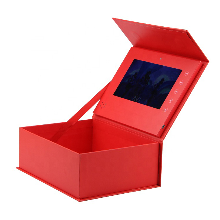  Wholesale High Quality 4.3 Inch LCD Screen Custom Printed HD Video Gift Box with Magnetic Closure  