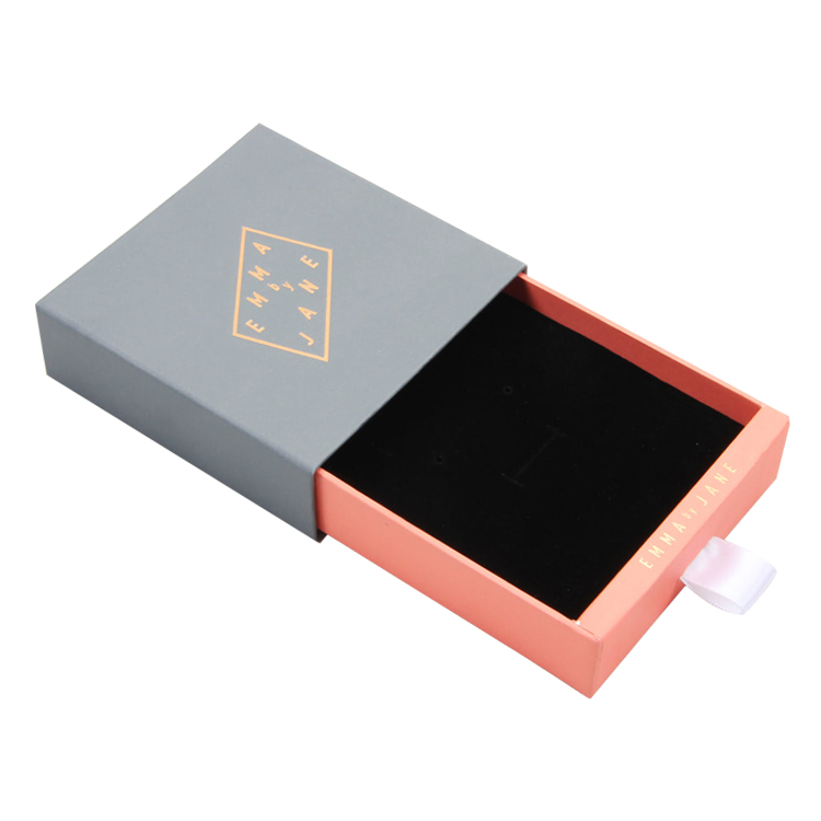 Customized Drawer Cardboard Paper Gift Packaging Box with Silk Ribbon for Jewelry Packaging
