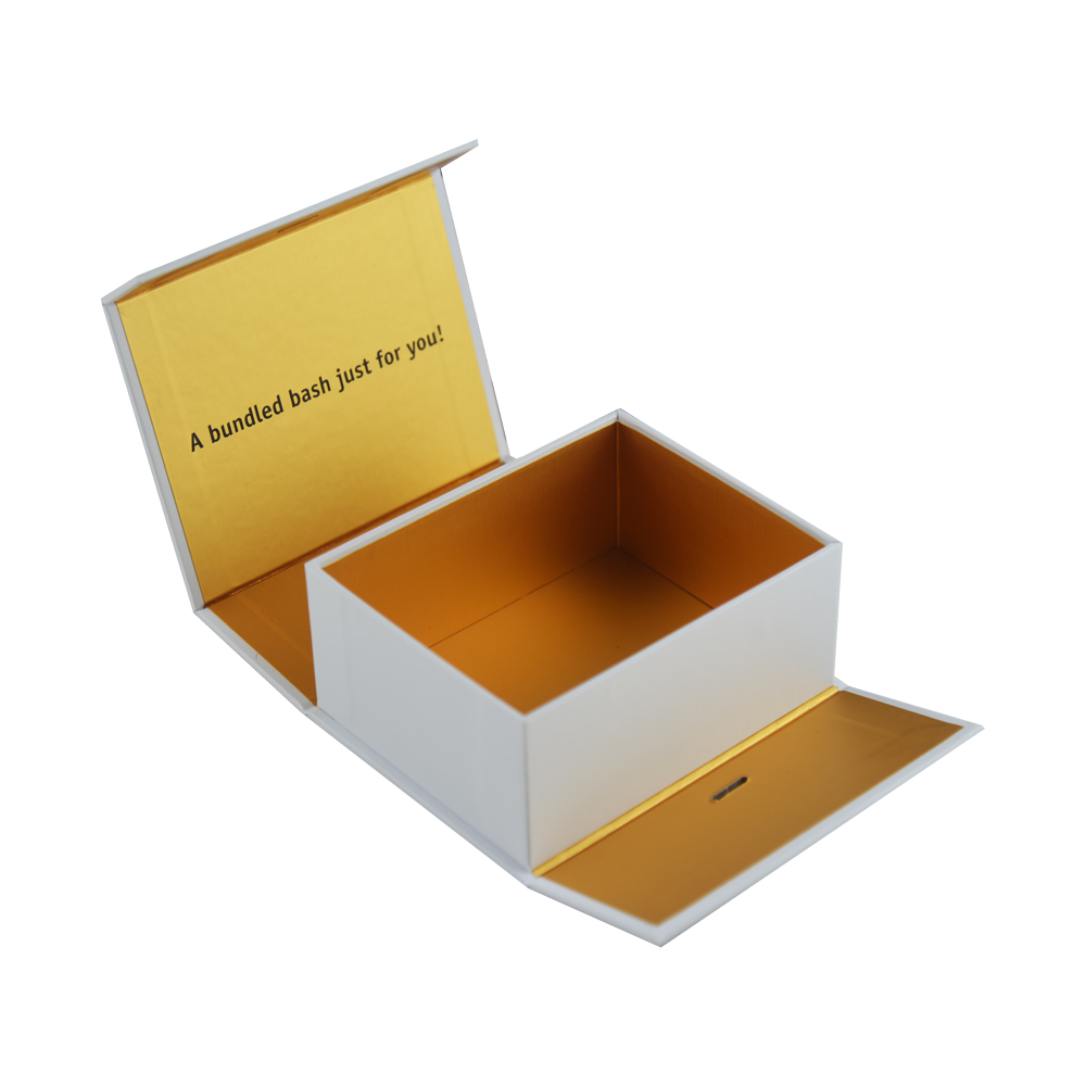  Golden Wigs Gift Box Hair Bundles Packaging Box Human Hair Gift Box with Ribbon Closure for Wig Accessories  