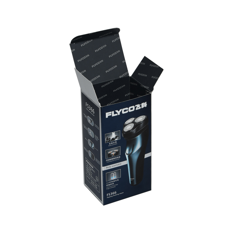 High Quality Custom Silver Cardboard Folding Carton Box for Shaver Packaging with Spot UV Logo