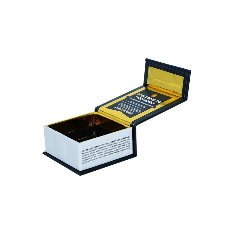 Custom Marijuana Cannabis Wax Concentrate Cotainer Boxes with Gold Hot Foil Stamping Patterns Wholesale  