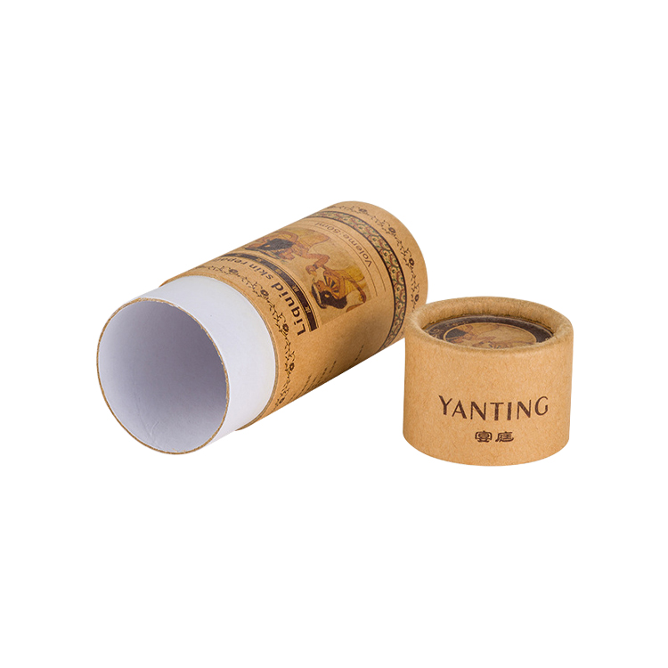 Kraft Paper Tube Box Craft Cardboard Cylinder Box for 50ml Dropper Bottle Packaging with Custom Printing  