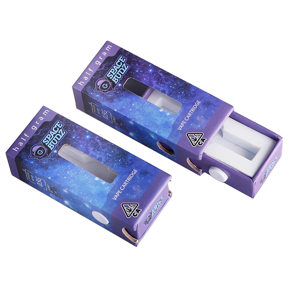 Most Popular Child Proof Vape Cartridge Packaging Box Slide Out Drawer Paperboard Box with Press Button  