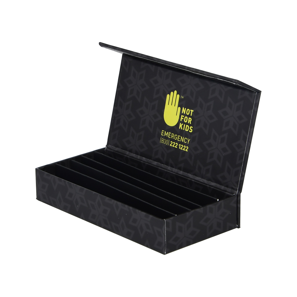 Custom Design Magnetic Closure Gift Box for 5 Pack Pre-Rolled Joints Packaging with Cardboard Dividers  