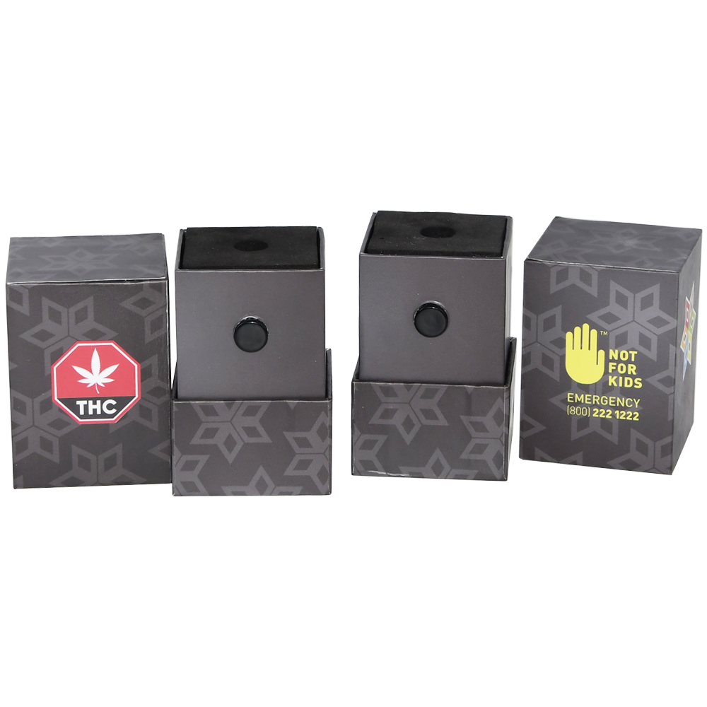 US Certified CRP Child Resistant Vape Cartridge Paper Packaging Boxes with Shaped Foam Holder in China  