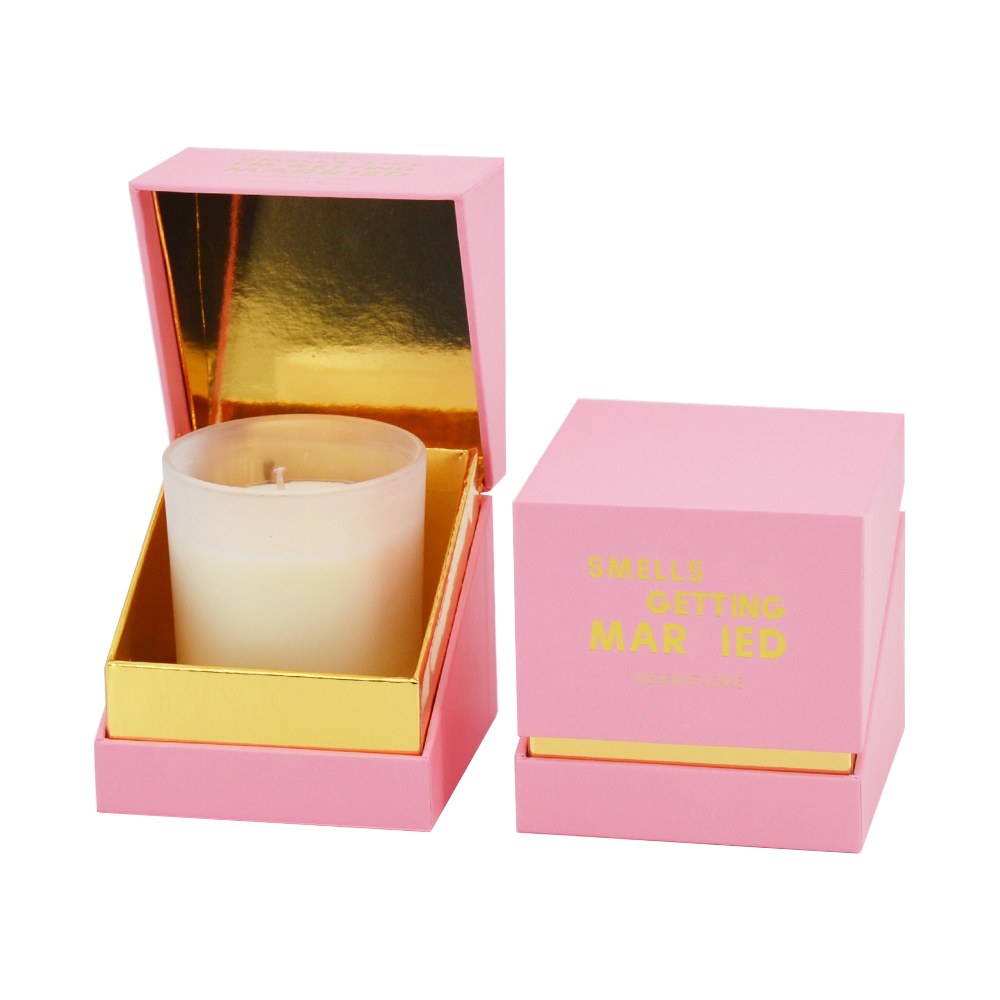  Clamshell Design Rigid Cardboard Gift Box for Candle Jars Packaging and Soy Candle Packaging  