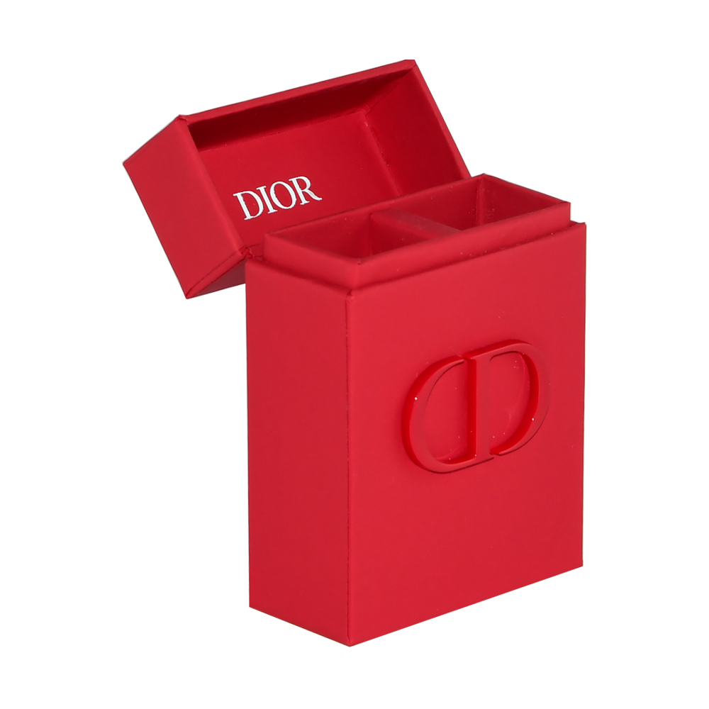 High-end Rigid Gift Boxes for Dior Perfume Packaging in Red Color with Soft-touch Film Laminated  