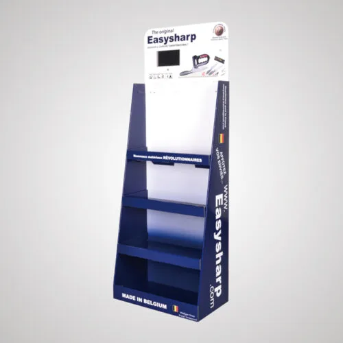 Espositore da terra in cartone a 3 piani con schermo video LCD da 7