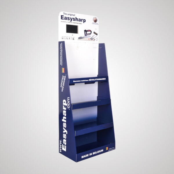 3-Tier Cardboard Floor Display With 7'' LCD Video Screen