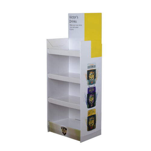 Custom 4 Tier Beverage Cardboard Floor Display Stand Rack
