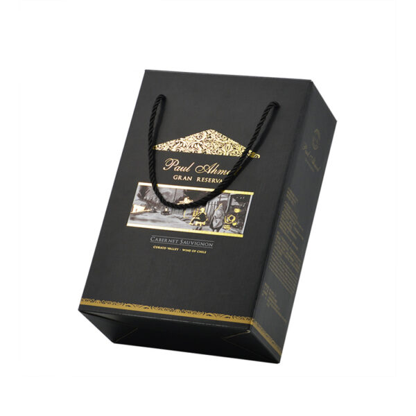 Custom Cardboard Wine Box For 2 Bottles With Rope Handle