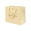 Custom Color Printed Gold Paper Gift Bag With Ribbon Handle