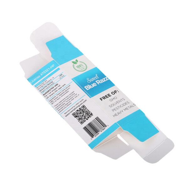 Embalagem de papelão de CBD dobrável personalizada com estampagem a quente