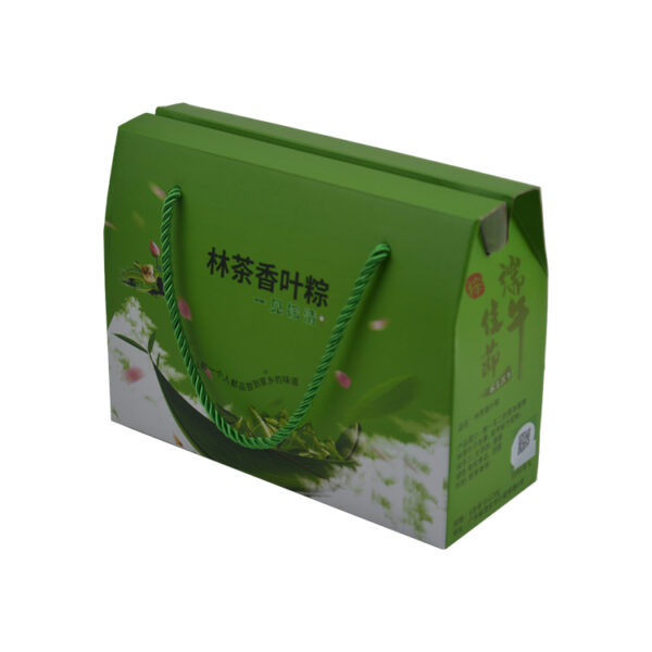 Custom Green Printed Corrugated Packaging Box With Handle