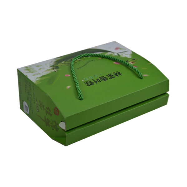 Custom Green Printed Corrugated Packaging Box With Handle