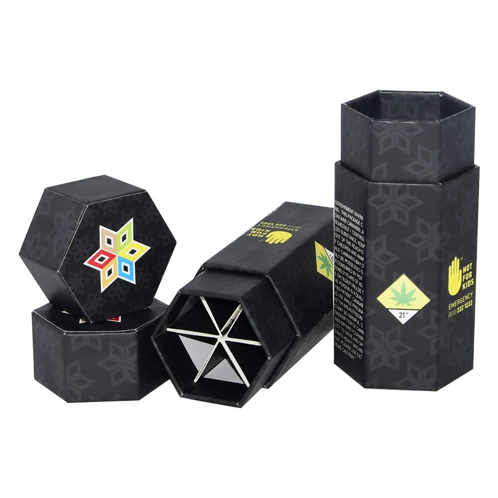 Custom Hexagon Rigid Blunt Box for 5-Pack Pre-Rolls Set
