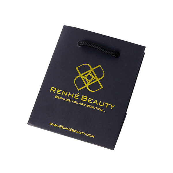 Custom Luxury Paper Gift Bags With Rope Handle Gold Logo
