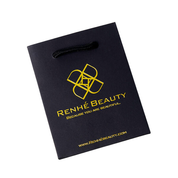 Custom Luxury Paper Gift Bags With Rope Handle Gold Logo
