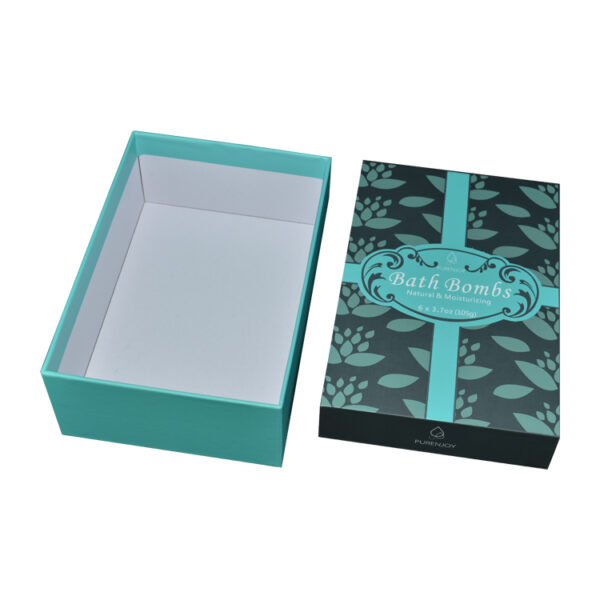 Custom Luxury Rigid Lid And Base Gift Box For Bath Bombs
