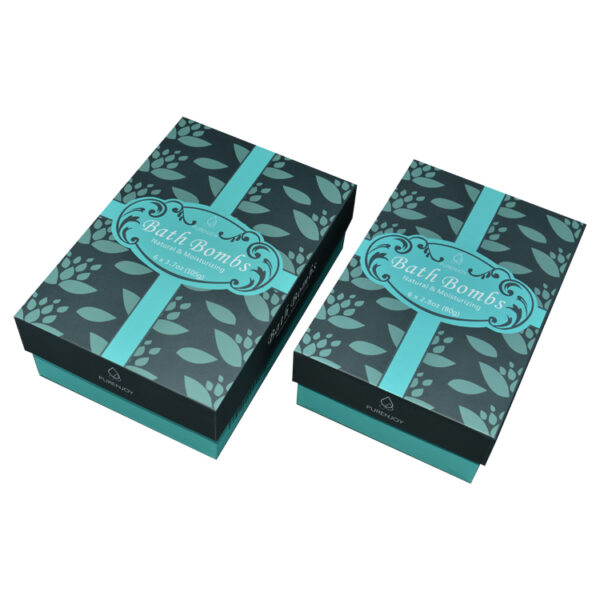 Custom Luxury Rigid Lid And Base Gift Box For Bath Bombs