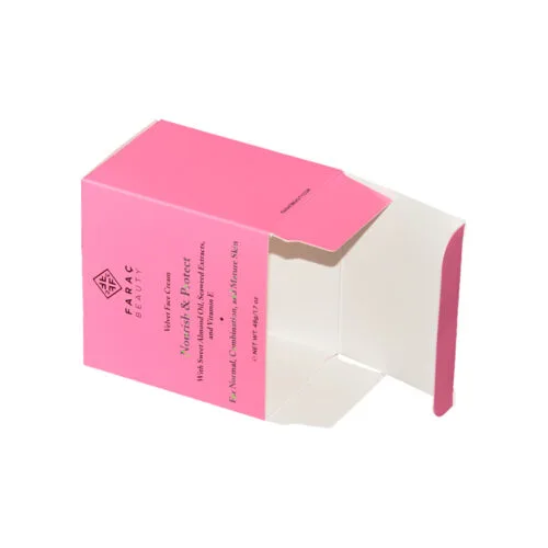 Caixa dobrável impressa personalizada para cosméticos com logótipo brilhante Caixa dobrável impressa personalizada para cosméticos com logótipo brilhante