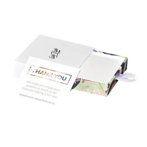 Custom Rigid Paper Drawer Jewelry Gift Box With Insert Card Custom Rigid Paper Drawer Jewelry Gift Box With Insert Card