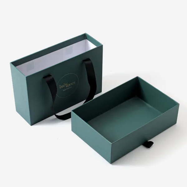 Benutzerdefinierte starre Schublade Geschenkbox mit Band Griff Benutzerdefinierte starre Schublade Geschenkbox mit Band Griff