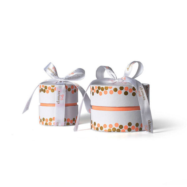 Custom Round Cylinder Gift Box With Ribbon For Cosmetics
