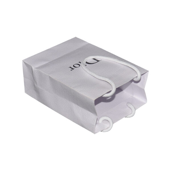 Custom White Textured Paper Shopping Gift Bag For Dior Custom White Textured Paper Shopping Gift Bag For Dior