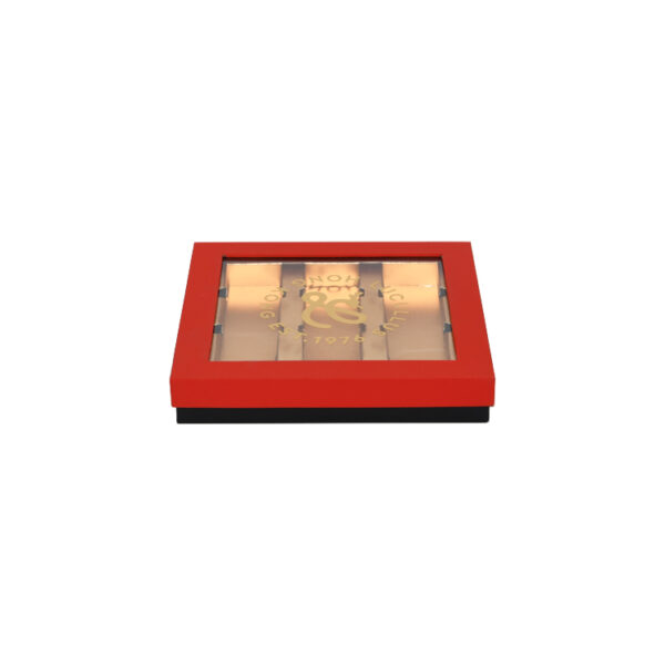 Custom luxury rigid chocolate gift box with gold holder Custom luxury rigid chocolate gift box with gold holder