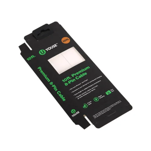 Caixas de embalagem de papelão impressas personalizadas para cabo USB Caixas de embalagem de papelão impressas personalizadas para cabo USB