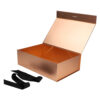 Foldable Rose Gold Magnetic Gift Box With Grosgrain Ribbon Foldable Rose Gold Magnetic Gift Box With Grosgrain Ribbon