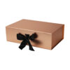 Foldable Rose Gold Magnetic Gift Box With Grosgrain Ribbon Foldable Rose Gold Magnetic Gift Box With Grosgrain Ribbon