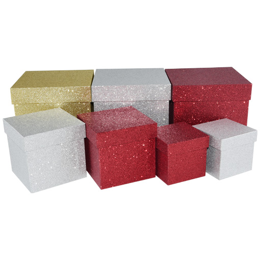 Scatole regalo in carta glitterata