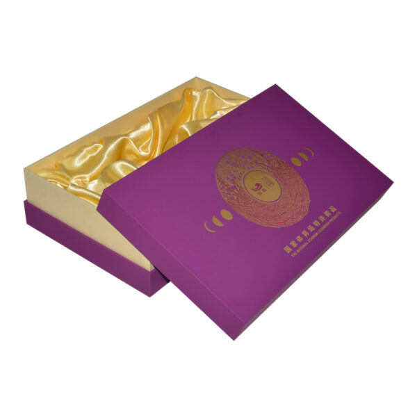 Gold Foil Stamped Top And Bottom Gift Boxes For Mooncake